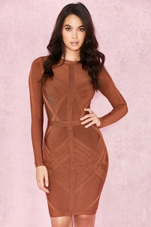 Women's Bandage Dress Long Sleeve O-Neck Sexy Night Celebrity Evening Party Bodycon Dresses Christmas Casual for New Year 2022